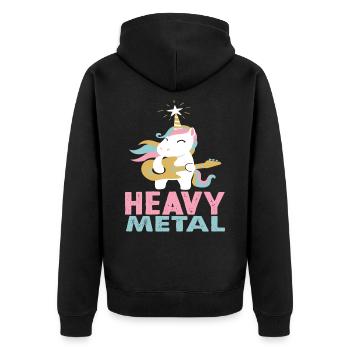 Licorne Heavy Metal Musique - Veste à capuche bio Premium Unisexe - noir - Dos - Nico (187cm)