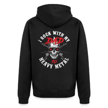 Heavy Metal Papa Fils Fille Enfants - Veste à capuche bio Premium Unisexe - noir - Dos - Nico (187cm)