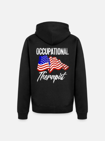 Occupational therapist America Patriot - Unisex Premium Organic Zip Hoodie - black