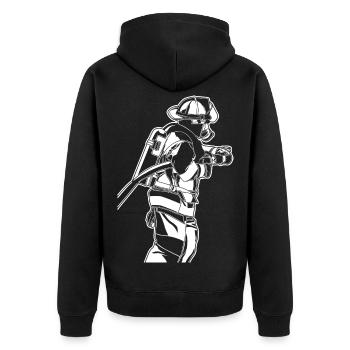 Croquis de pompier - Veste à capuche bio Premium Unisexe - noir - Dos - Nico (187cm)