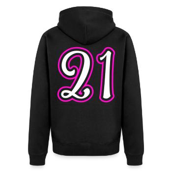 21 Numéro de numéro - Veste à capuche bio Premium Unisexe - noir - Dos - Nico (187cm)