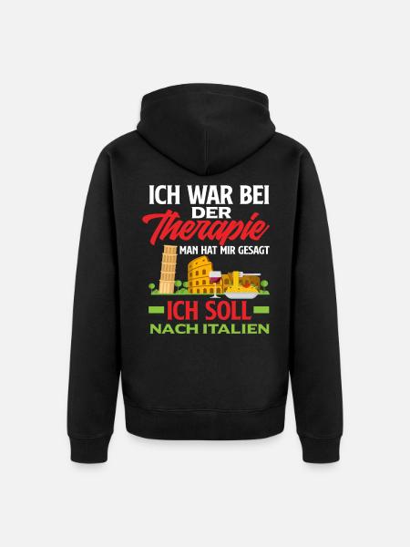 Italien Urlaub Italia Italiener - Unisex Premium Bio Zip Hoodie - Schwarz
