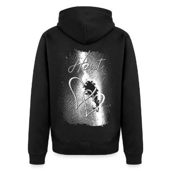 Two Hearts - Unisex Premium Organic Zip Hoodie - black - Back - Nico (187cm)