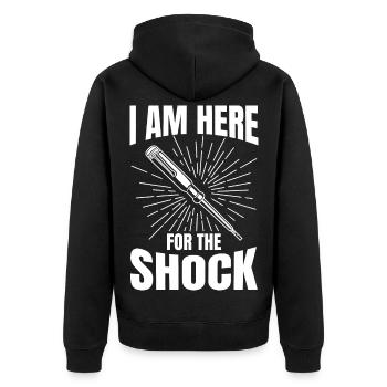 Lustiger Elektriker - Unisex Premium Bio Zip Hoodie - Schwarz - Hinten - Nico (187cm)