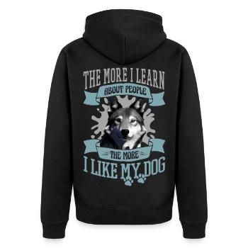 Photo de chien - Veste à capuche bio Premium Unisexe - noir - Dos - Nico (187cm)