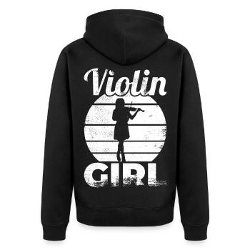 Drôle de fille de violon - Veste à capuche bio Premium Unisexe - noir - Dos - Nico (187cm)