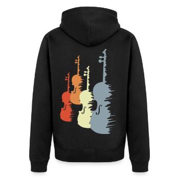 Croquis de violon - Veste à capuche bio Premium Unisexe - noir - Dos - Nico (187cm)