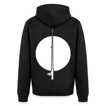 Angel Drawing - Unisex Premium Organic Zip Hoodie - black - Back - Nico (187cm)