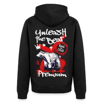 Graffiti Bär Chemise Urban Streetwear Bear - Veste à capuche bio Premium Unisexe - noir - Dos - Nico (187cm)