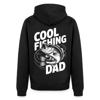 Conception de canne à pêche cool pour papa - Veste à capuche bio Premium Unisexe - noir - Dos - Nico (187cm)