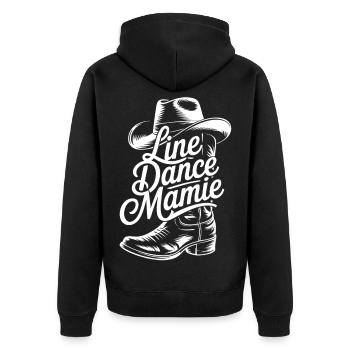 Print Granny Dancing Cowboy Pattern T-Shirt - Unisex Premium Organic Zip Hoodie - black - Back - Nico (187cm)
