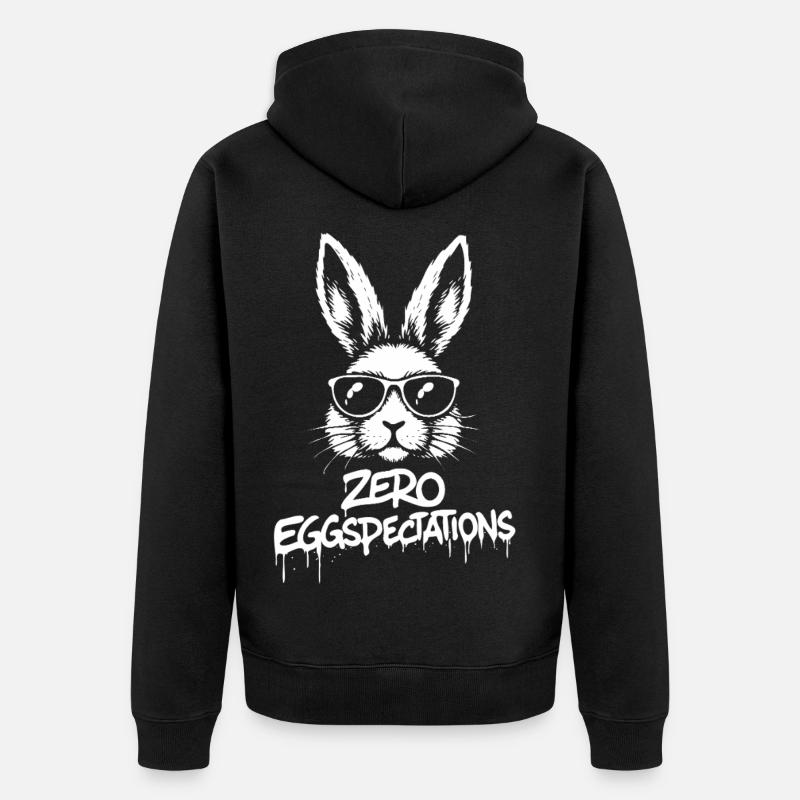 Zero Eggspectations - Unisex Premium Bio Zip Hoodie - Schwarz