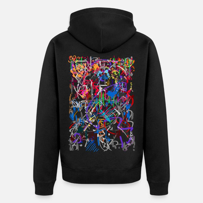Abstrait - Veste à capuche bio Premium Unisexe - noir