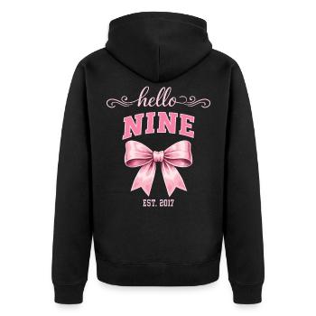 Hello Nine 9 Ans Est 2017 Anniversaire Nœud - Veste à capuche bio Premium Unisexe - noir - Dos - Nico (187cm)