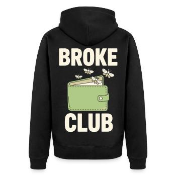 Portefeuille vide du club cassé - Veste à capuche bio Premium Unisexe - noir - Dos - Nico (187cm)