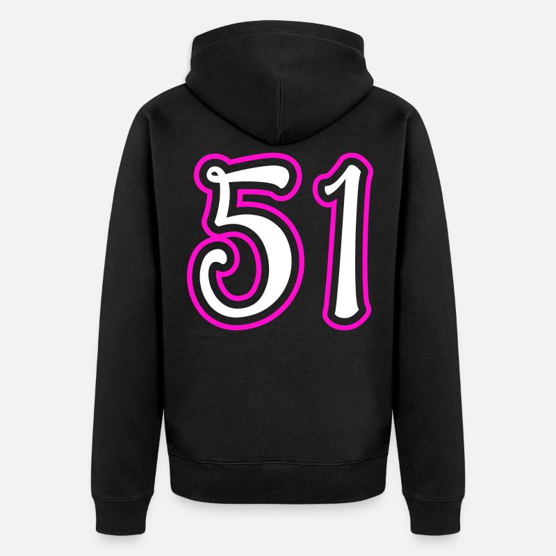 51 Numéro de numéro - Veste à capuche bio Premium Unisexe - noir
