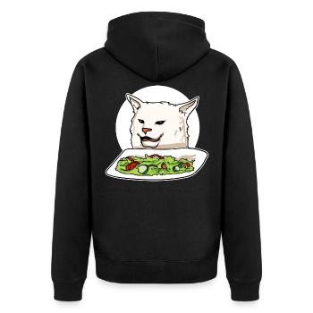 Chat en colère Memes Kitty propriétaire animal de compagnie fourrure - Veste à capuche bio Premium Unisexe - noir - Dos - Nico (187cm)