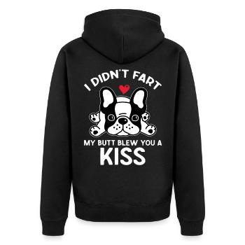 Français Propriétaire de Bulldog Frenchie - Veste à capuche bio Premium Unisexe - noir - Dos - Nico (187cm)