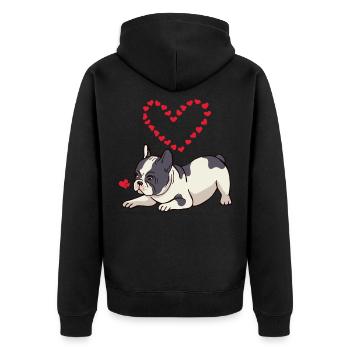 Français Bulldog Mama Frenchie Cher Chien - Veste à capuche bio Premium Unisexe - noir - Dos - Nico (187cm)