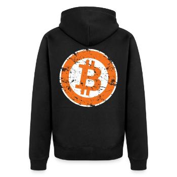 Logo Bitcoin Crypto Trader Gift Hommes Femmes & Enfants - Veste à capuche bio Premium Unisexe - noir - Dos - Nico (187cm)