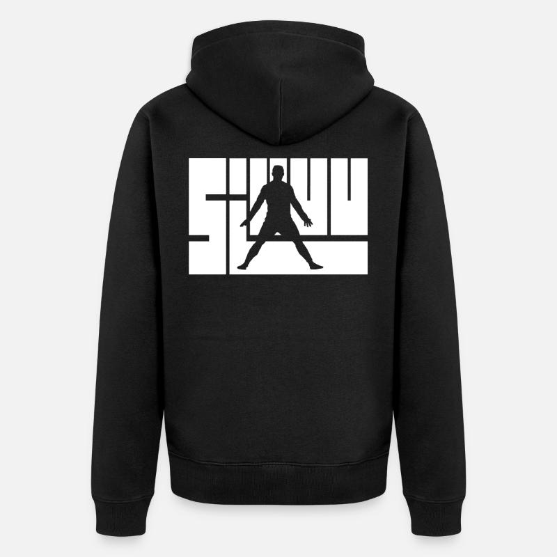 Siuuu - Unisex Premium Bio Zip Hoodie - Schwarz
