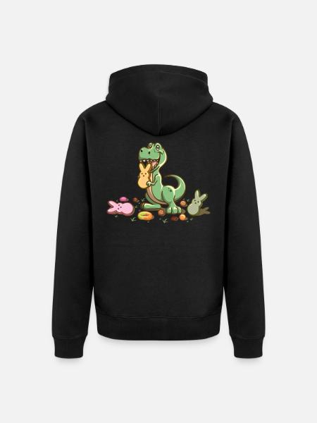 Easter Dinosaurs - Unisex Premium Organic Zip Hoodie - black