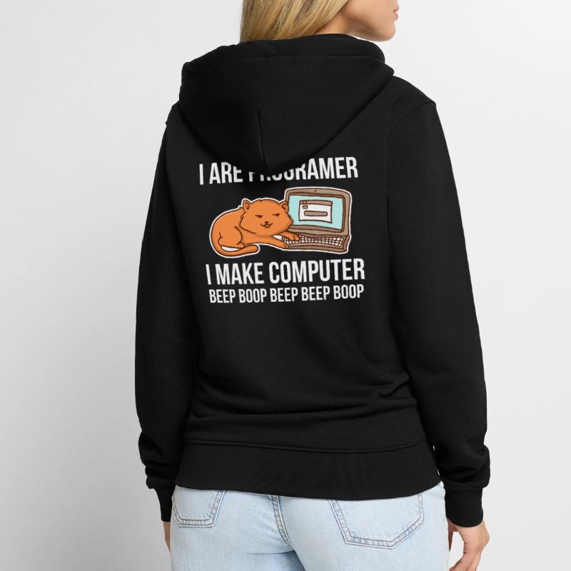 Programmeur-chat-humour pour coder et Veste à capuche bio Premium Unisexe