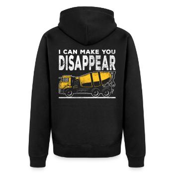 Chauffeur de camion de béton sarcastique travailleur de la construction - Veste à capuche bio Premium Unisexe - noir - Dos - Nico (187cm)