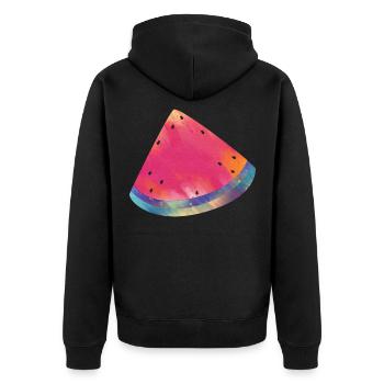 Colorful Watermelon Summer Food - Unisex Premium Organic Zip Hoodie - black - Back - Nico (187cm)