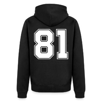 81 number jersey - Unisex Premium Organic Zip Hoodie - black - Back - Nico (187cm)