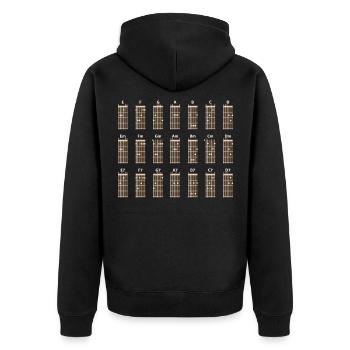Guitar Chord Chart Sheet Music Teacher - Unisex Premium Organic Zip Hoodie - black - Back - Nico (187cm)