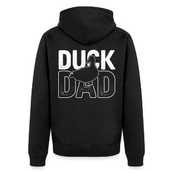 Drôle de canard papa humour canard père - Veste à capuche bio Premium Unisexe - noir - Dos - Nico (187cm)