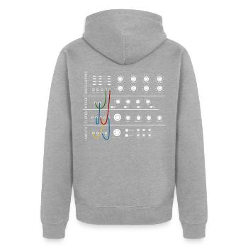 Modular Synthesizer Analog Music Producer - Unisex Premium Organic Zip Hoodie - heather grey - Back - Nico (187cm)