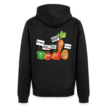 Drôle de légumes Pro Viande Anti Vegan - Veste à capuche bio Premium Unisexe - noir - Dos - Nico (187cm)