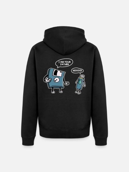 USB-Diskette Lustige Informationstechnologie - Unisex Premium Bio Zip Hoodie - Schwarz