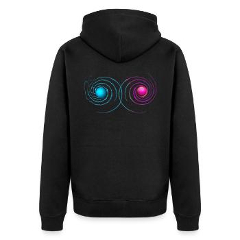 Vibration Vibration Objets Sphère Dimension - Veste à capuche bio Premium Unisexe - noir - Dos - Nico (187cm)