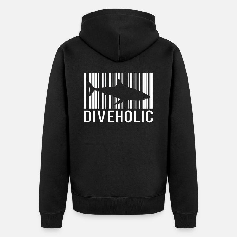 Plongeurs requin plongée - Veste à capuche bio Premium Unisexe - noir