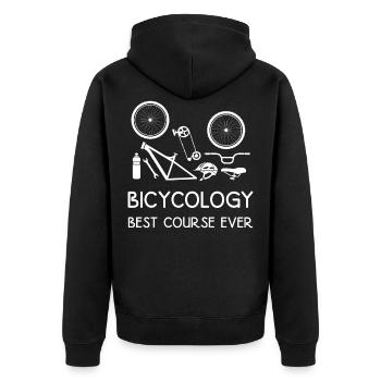 bicycle bicycle cicycology wheel bike - Unisex Premium Organic Zip Hoodie - black - Back - Nico (187cm)