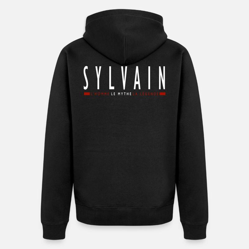 Sylvain tshirt custom sylvain first name - Unisex Premium Organic Zip Hoodie - black