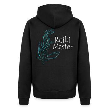 Reiki Maître Énergie Spirituelle Méditation Chakra - Veste à capuche bio Premium Unisexe - noir - Dos - Nico (187cm)