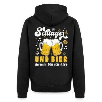Schlager Und Bier 70er Jahre Schlager Party - Unisex Premium Bio Zip Hoodie - Schwarz - Hinten - Nico (187cm)