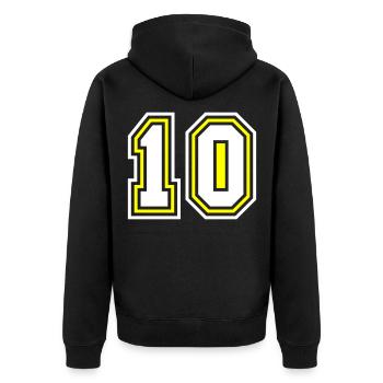 Symbole de 10 chiffres - Veste à capuche bio Premium Unisexe - noir - Dos - Nico (187cm)