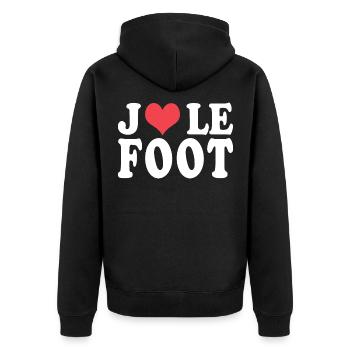J aime le foot Cadeau football joueur de foot - Veste à capuche bio Premium Unisexe - noir - Dos - Nico (187cm)
