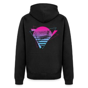 Synthétiseur modulaire Analogique Vaporwave Techno Cat - Veste à capuche bio Premium Unisexe - noir - Dos - Nico (187cm)