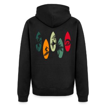 Surf colorée surf vintage Hawaii Amateurs de surf - Veste à capuche bio Premium Unisexe - noir - Dos - Nico (187cm)