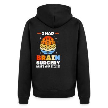 Aneurysma Gehirn - Unisex Premium Bio Zip Hoodie - Schwarz - Hinten - Nico (187cm)