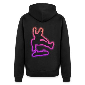 patinage skateur skateur fille planche à roulettes - Veste à capuche bio Premium Unisexe - noir - Dos - Nico (187cm)