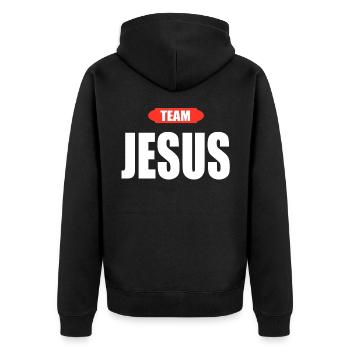 Équipe Jésus Christ Dieu Chrétien - Veste à capuche bio Premium Unisexe - noir - Dos - Nico (187cm)