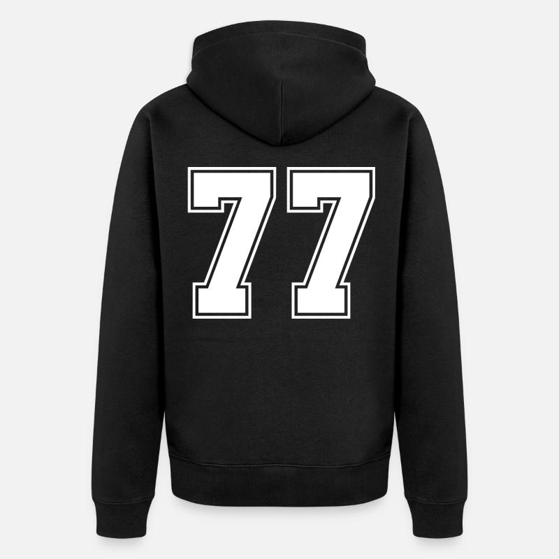 Maillot numéro 77 - Veste à capuche bio Premium Unisexe - noir