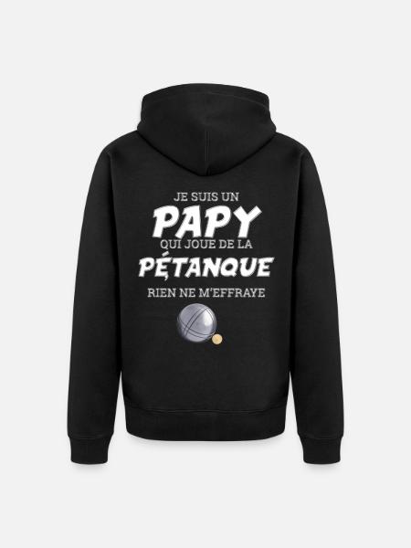 Papy pétanque - Veste à capuche bio Premium Unisexe - noir